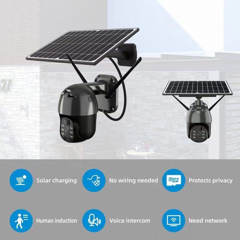 Wireless Battery Powered Security System Outdoor PTZ 4G Wifi IP CCTV Camera With Solar and Sim